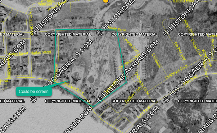 Walled Lake Drive-In Theatre - 1951 Aerial Photo (newer photo)